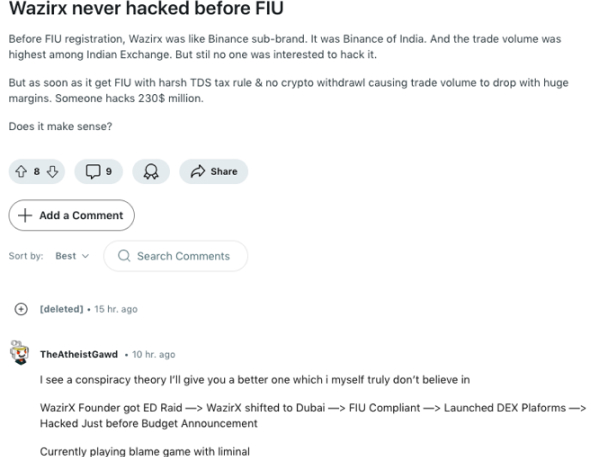 An analysis of the WazirX hack