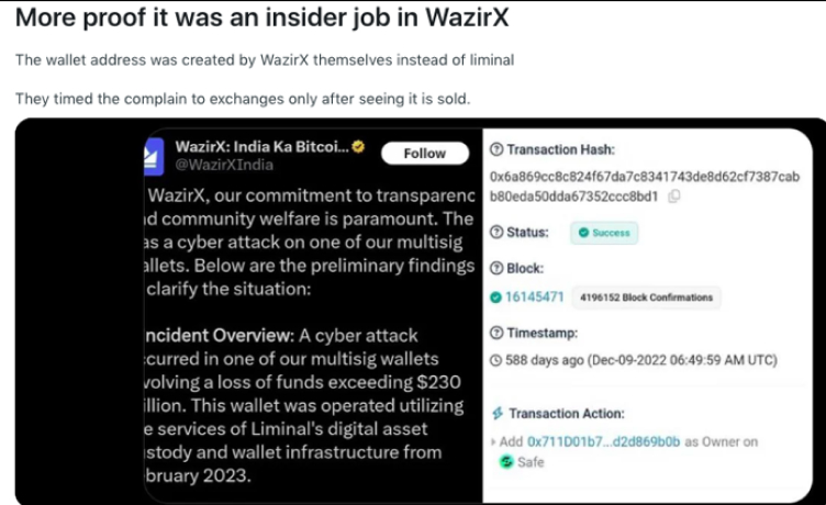 An analysis of the WazirX hack